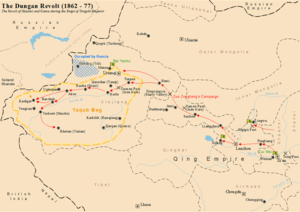 карта Дунганского восстания 1872—1877