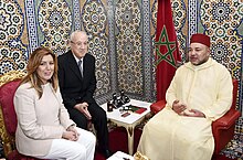 King Mohammed VI of Morocco (on the right) EL REY DE MARRUECOS RECIBE A LA PRESIDENTA DE LA JUNTA (15200870256).jpg