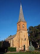 The east and northern faces of St Johns the Baptist Church in Canberra