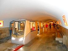 Ep-563 train at Anakopea station, New Athos Cave Railway in Georgia Ep-563.jpg