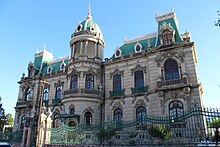 The Quinta Gameros is a Porfirian-era mansion located in Chihuahua, Mexico. The building, designed in a French style, is testimony to an era when France asserted greater soft power in the region than either Spain or Portugal. Fachada lateral de la Quinta Gameros 2.JPG
