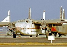 Fairchild C-82A N53228 painted in the markings of the fictional Arabco Oil Company for the film Fairchild C-82A N53228 Film LGB 17.10.70.jpg