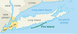 De Log vo Fire Island sidli vo Long Island