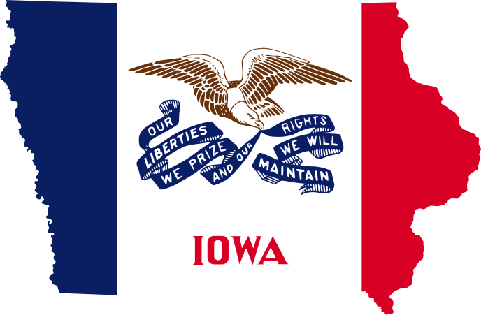 Fichier:Flag-map of Iowa.svg