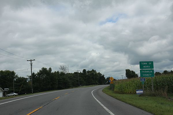 Entering Franklin County on US11 in the Town of Moira