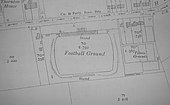 A map showing the Fulfordgate association football ground and its surroundings