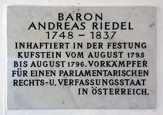 Gedenktafel für Andreas Riedel