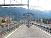 The station looking south with Monte Ceneri in the background