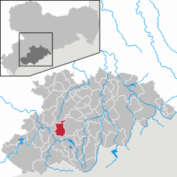 Läget för kommunen Grünhain-Beierfeld i Erzgebirgskreis