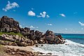 Der Strand Grand L' Anse auf Insel La Digue, Seychellen