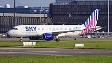 A new A320NEO of SKY Express at Hannover Airport