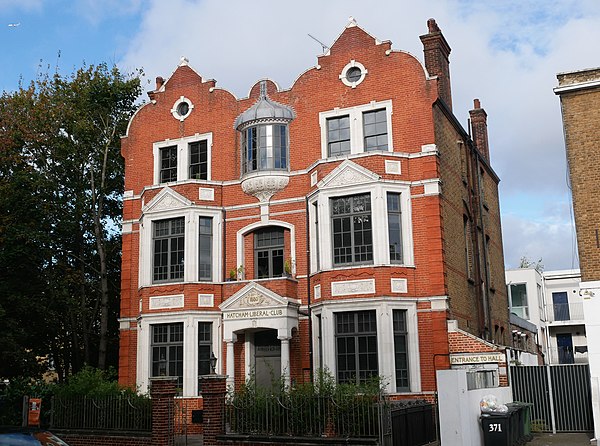 The Hatcham Liberal Club in New Cross, built circa 1880 and now Grade II listed
