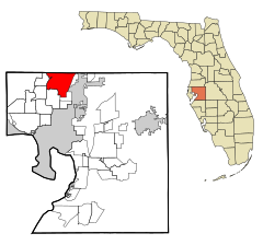 Округ Хиллсборо, штат Флорида, зарегистрированный и некорпоративный регионы Lutz Highlighted.svg