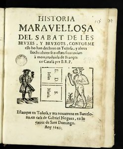 Historia maravellosa del Sabat de les brvxes y brvxots (1645)