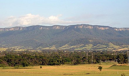 An early morning view of the Illawarra escarpment west of Albion Park (20 km south of Wollongong)