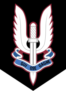 Insigne de béret du 1er RPIMA "Qui ose gagne".svg