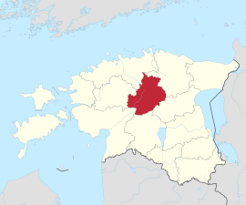 Järvamaa na mapě Estonska