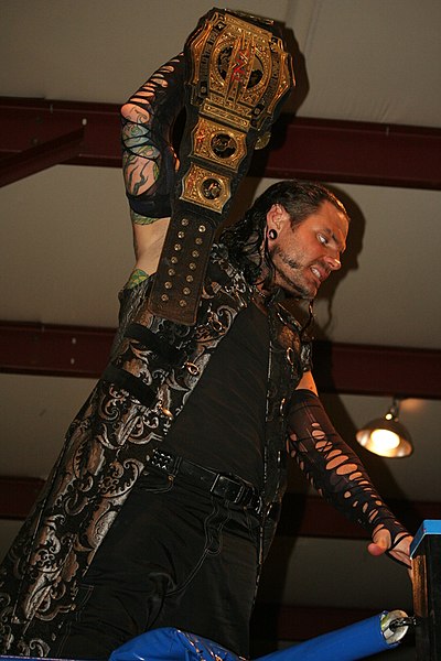 File:Jeff Hardy as Brother Nero in January 2017 posing as one-half of the TNA World Tag Team Champions.jpg