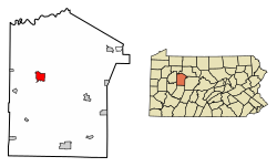 Location of Brookville in Jefferson County, Pennsylvania