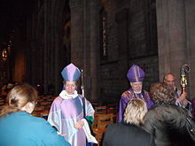 Love with Presiding Bishop Katharine Jefferts Schori at the Cathedral of All Saints, Albany, New York in 2011 Jefforts Schori and Love 1.JPG