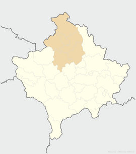 Mitroviça ili sınırlarının Kosova'daki konumu