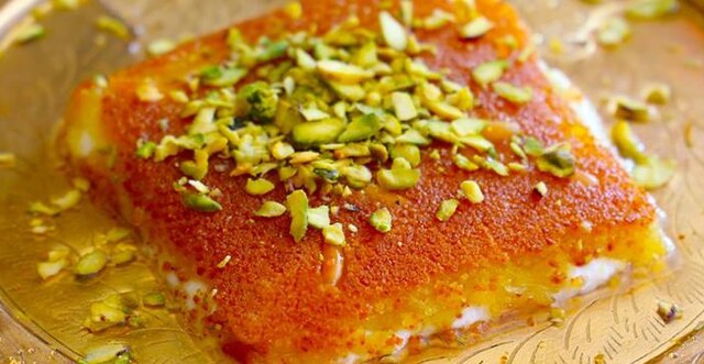 Kanafeh is a popular Palestinian dessert which originated from Nablus. Kanafeh is becoming very popular in the United States, mostly in New York City.