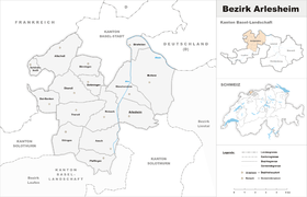 Placering af Arlesheim District