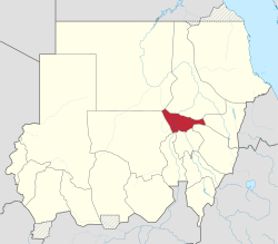 מדינת ח'רטום (באדום) במפת סודאן