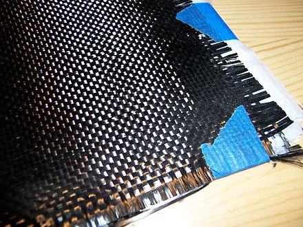 A cloth of woven carbon fibres
