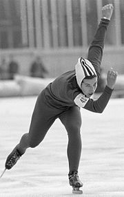 Lāsma Kauniste vuoden 1968 Grenoblen talviolympialaisten 1 000 metrillä.