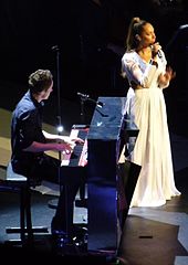 Lewis performing a cover of "Locked Out of Heaven" at the Royal Albert Hall, London on the Glassheart Tour, May 2013 Leona Lewis performing Locked Out of Heaven, Glassheart Tour 2.JPG