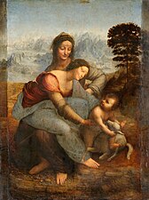 حنة ومريم العذراء والطفل يسوع وموجودة في متحف اللوفر.