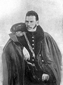 Tolstoy during the Crimean War, c. 1854 Lev Nikolayevich Tolstoy 1854.jpg