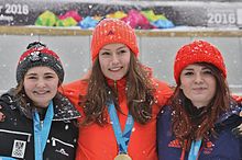 Girls monobob medalists Lillehammer 2016 Monobob women (25146484415).jpg