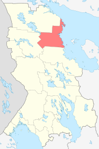 Кемський район на карті Республіки Карелія.