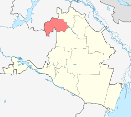 Die ligging van Sarpa-rajon in Kalmikië