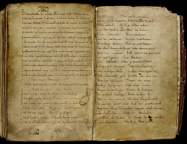 Copy of the Ludwigslied, an epic poem celebrating the victory of Louis III of West Francia over the Vikings