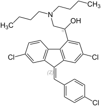 Structuurformule van lumefantrine