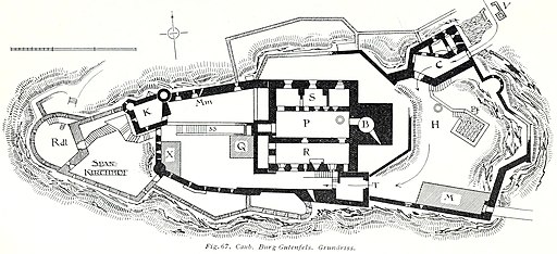 Luthmer V - 67 - Kaub Burg Gutenfels Grundriss