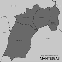 Manteigas: História, Localização e paisagem, Freguesias