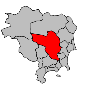 Kanton na mapě arrondissementu Grasse