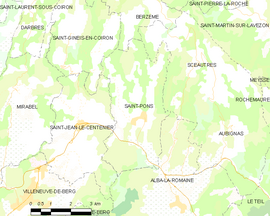 Mapa obce Saint-Pons