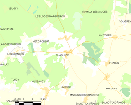 Mapa obce Chaource