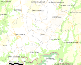 Mapa obce Lunac