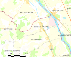 Mapa obce Belleville-sur-Loire