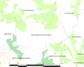 Poziția localității Saint-Bazile-de-Meyssac