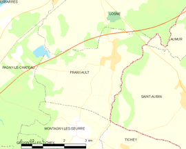 Mapa obce Franxault