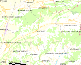 Mapa obce Hauterives