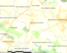 Mapa obce Berville-en-Roumois