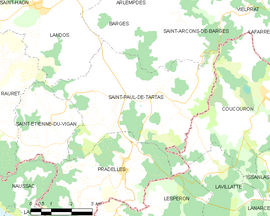 Mapa obce Saint-Paul-de-Tartas